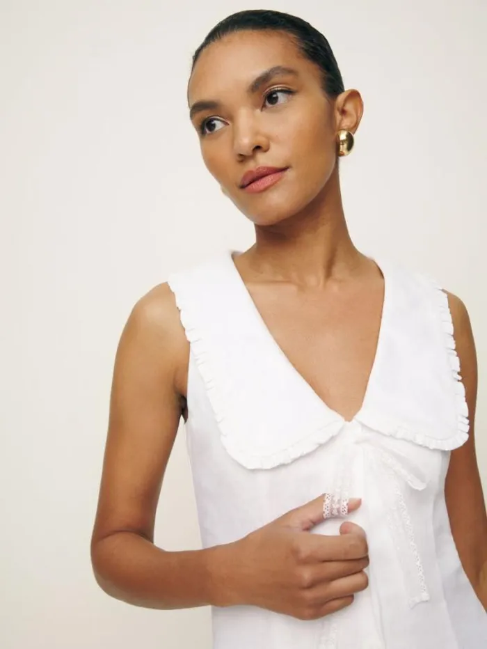 The Reformation Soraya Linen Dress White 8211 Clothing