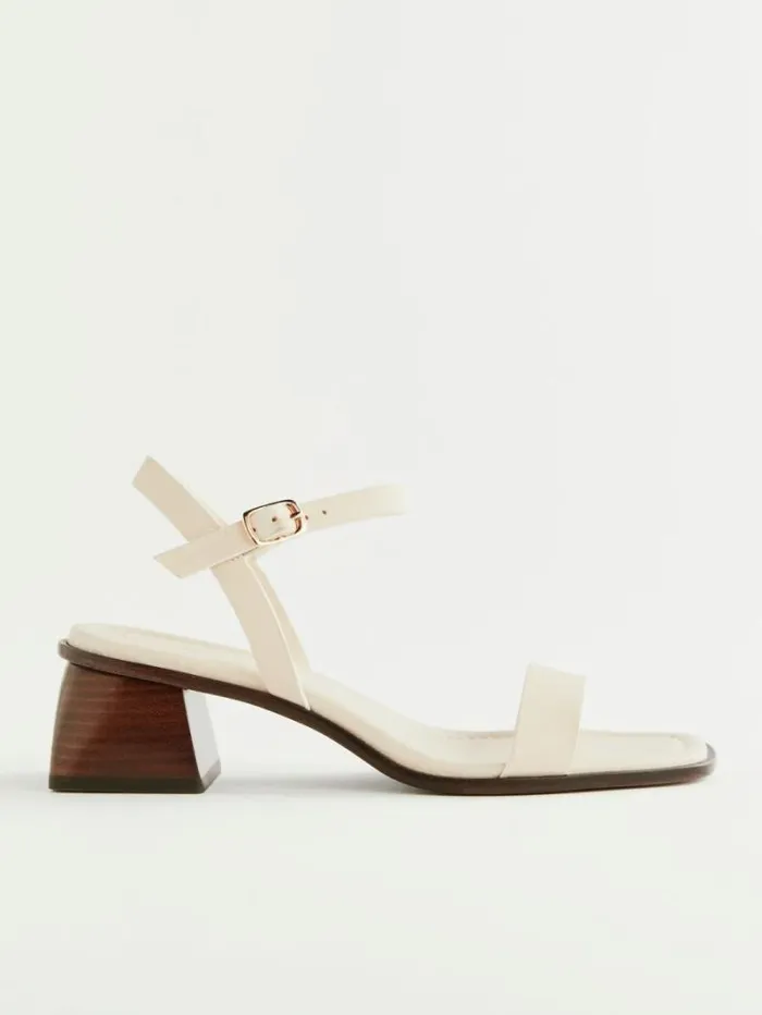 The Reformation Stephanie Heeled Sandal Almond Leather 8211 Shoes