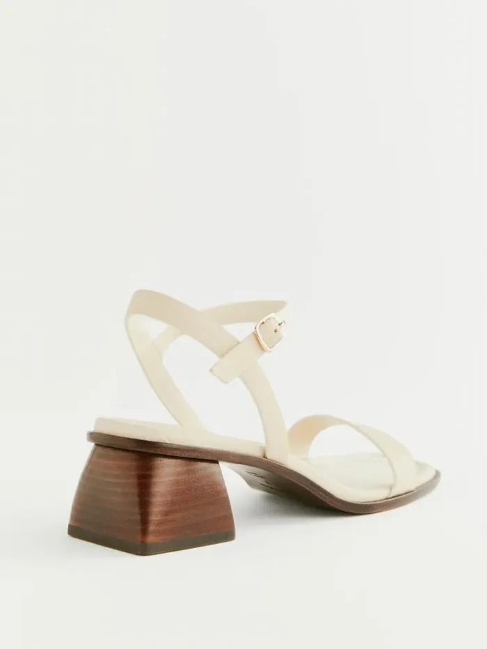 The Reformation Stephanie Heeled Sandal Almond Leather 8211 Shoes