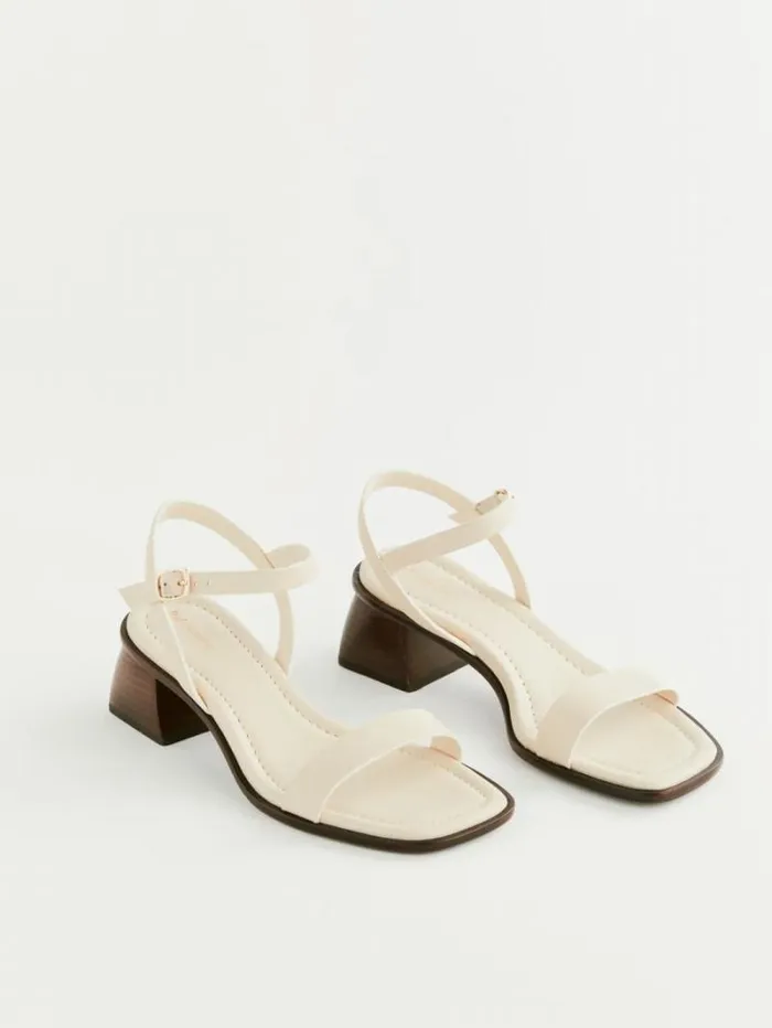 The Reformation Stephanie Heeled Sandal Almond Leather 8211 Shoes