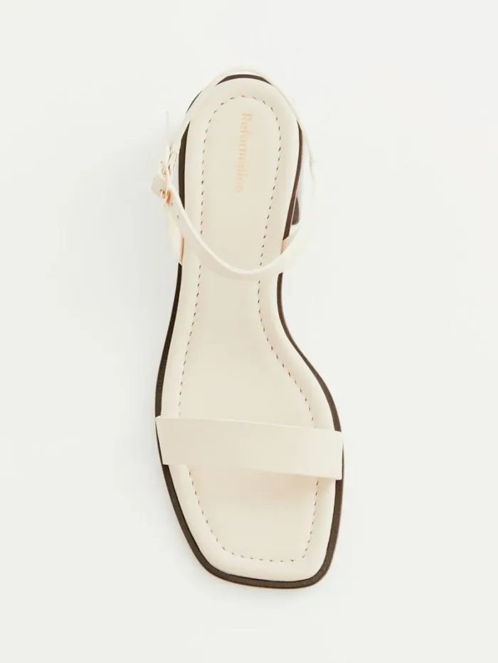 The Reformation Stephanie Heeled Sandal Almond Leather 8211 Shoes