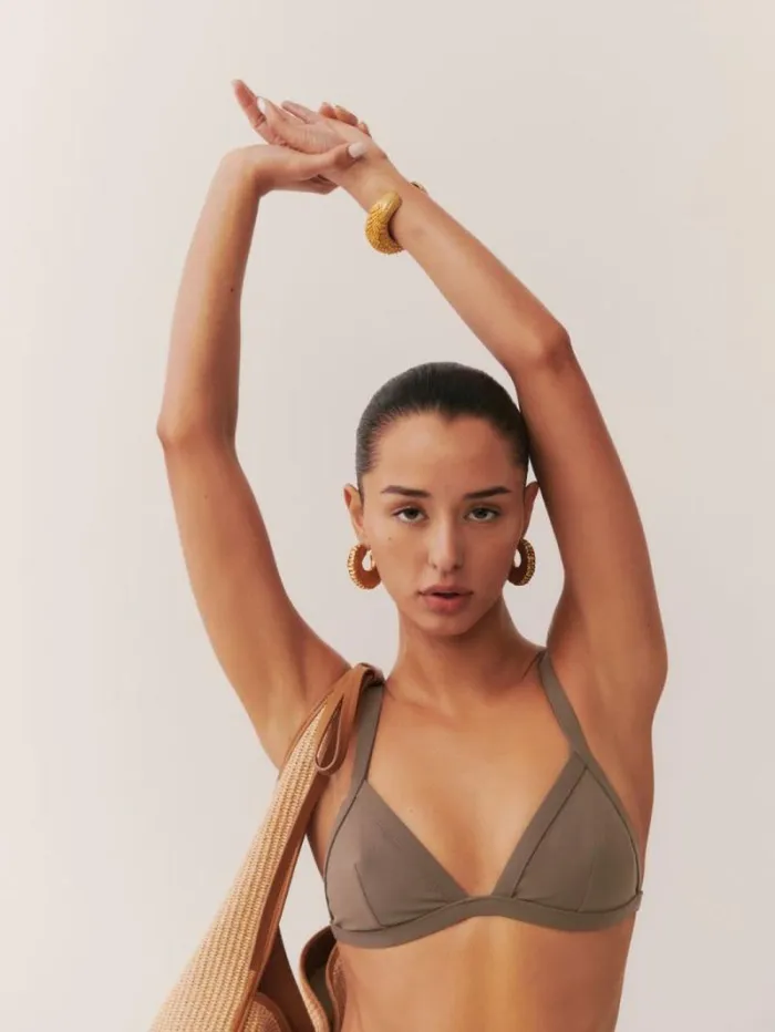 The Reformation Sunkiss Bikini Top Morel 8211 Clothing