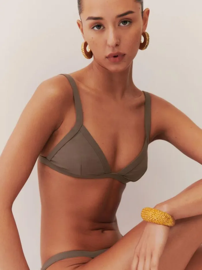 The Reformation Sunkiss Bikini Top Morel 8211 Clothing