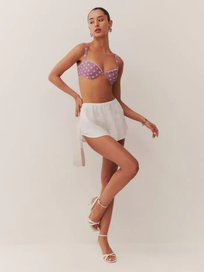The Reformation Tillie Linen Short White 8211 Clothing