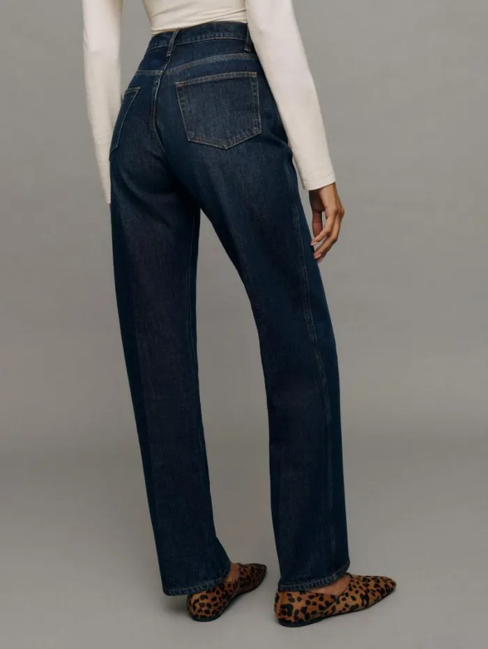 The Reformation Val 90s Mid Rise Straight Jeans Ahurani 8211 Clothing