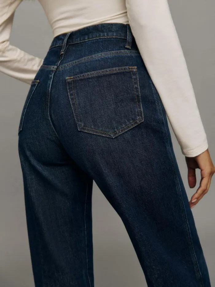 The Reformation Val 90s Mid Rise Straight Jeans Ahurani 8211 Clothing