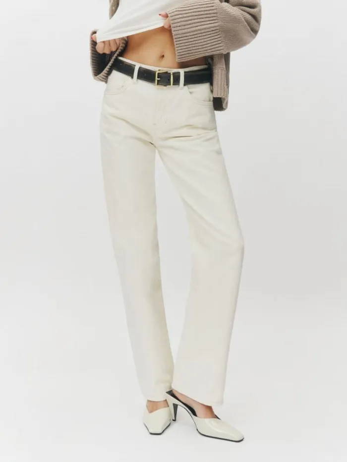 The Reformation Val 90s Mid Rise Straight Jeans Fior Di Latte 8211 Clothing