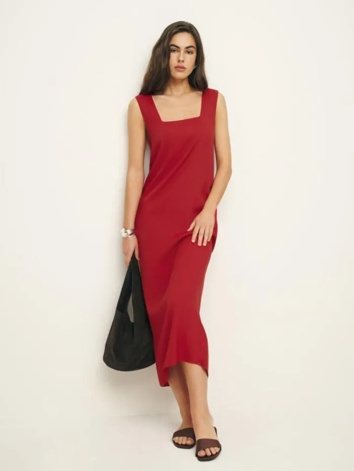 The Reformation Vea Dress Sundried Tomato 8211 Clothing