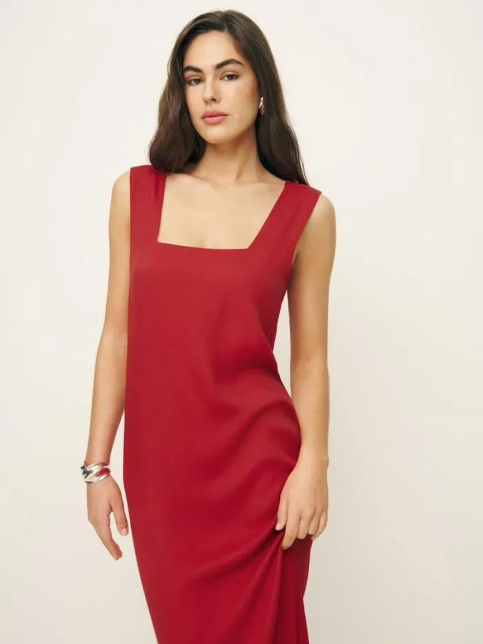 The Reformation Vea Dress Sundried Tomato 8211 Clothing