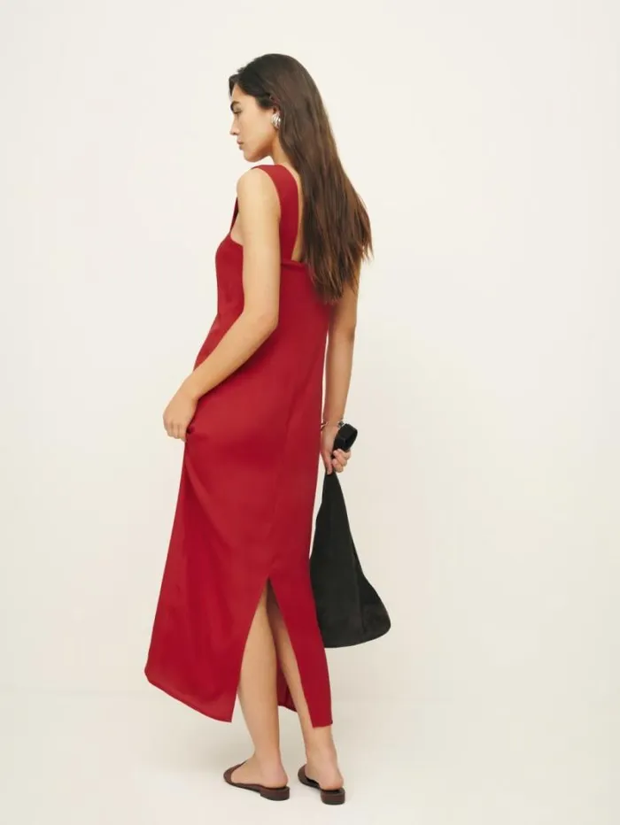 The Reformation Vea Dress Sundried Tomato 8211 Clothing