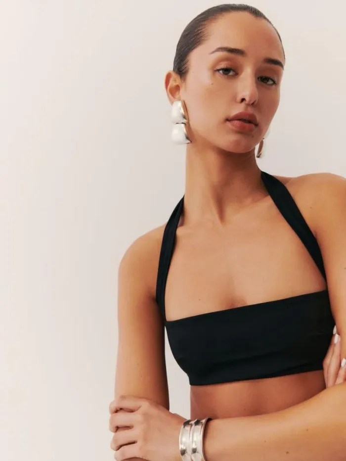The Reformation Verne Bikini Top Black 8211 Clothing