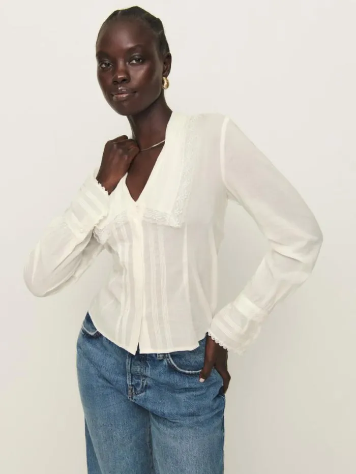 The Reformation Vivi Top Ivory 8211 Clothing
