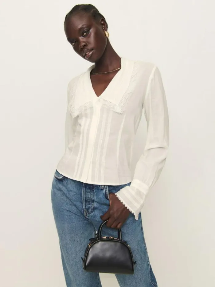 The Reformation Vivi Top Ivory 8211 Clothing