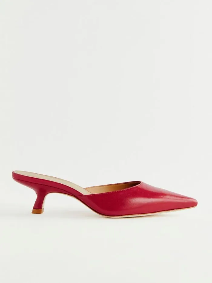 The Reformation Wilda Kitten Mule Scarlet 8211 Shoes