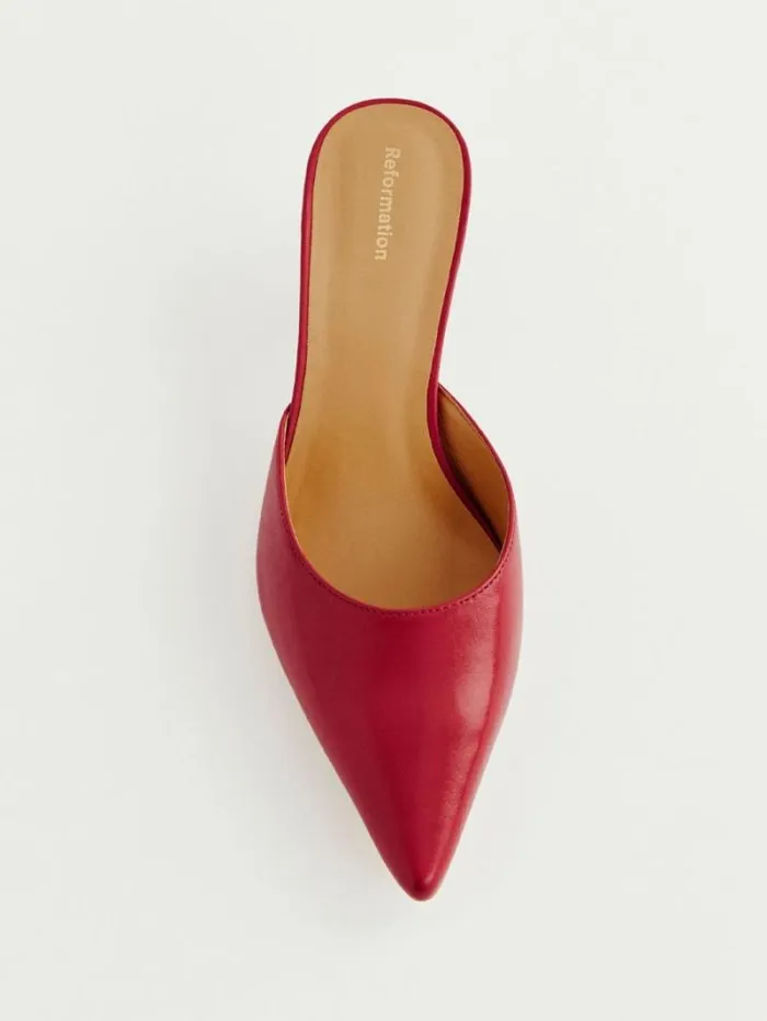 The Reformation Wilda Kitten Mule Scarlet 8211 Shoes