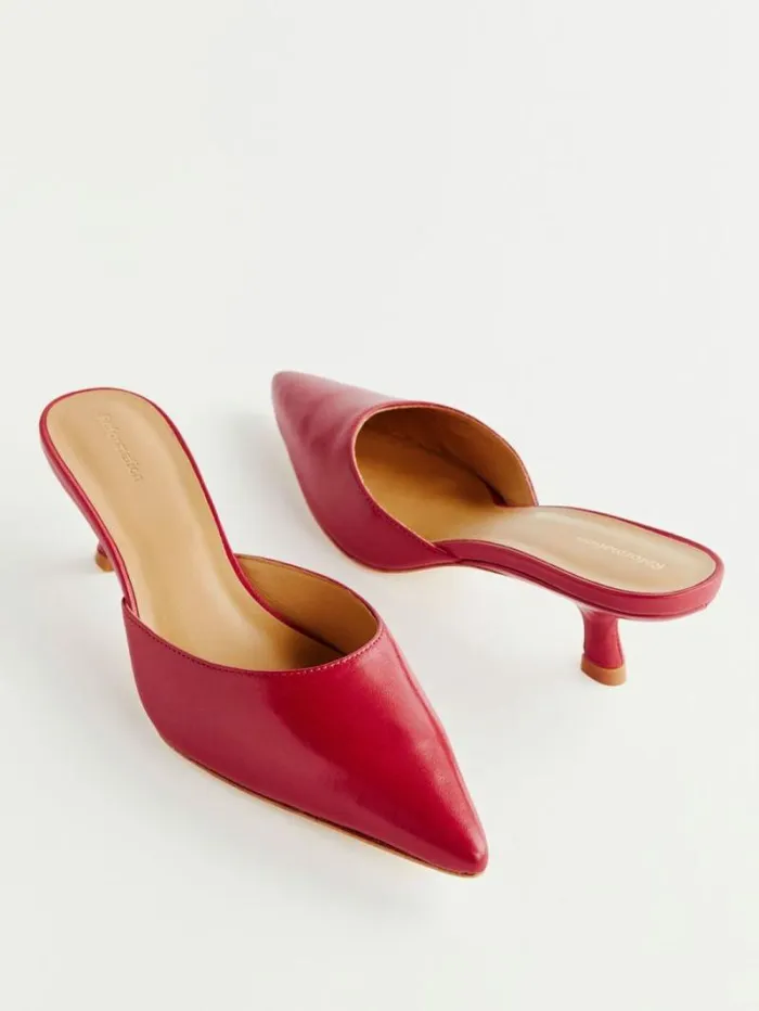 The Reformation Wilda Kitten Mule Scarlet 8211 Shoes