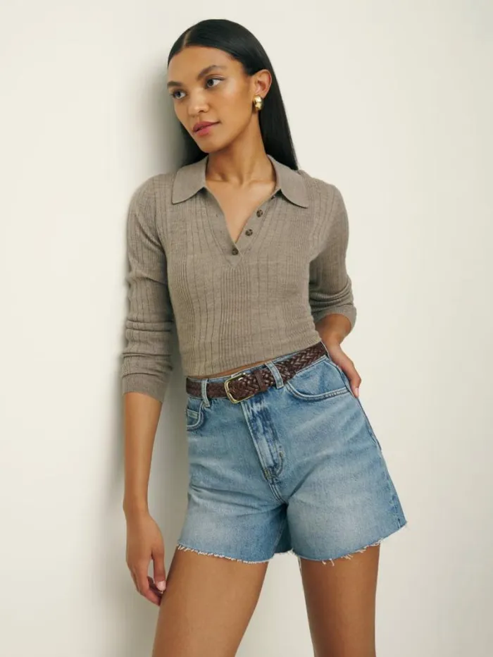 The Reformation Wilder High Rise Relaxed Jean Shorts Galway 8211 Clothing
