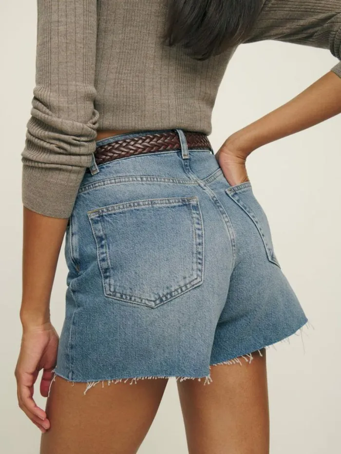 The Reformation Wilder High Rise Relaxed Jean Shorts Galway 8211 Clothing