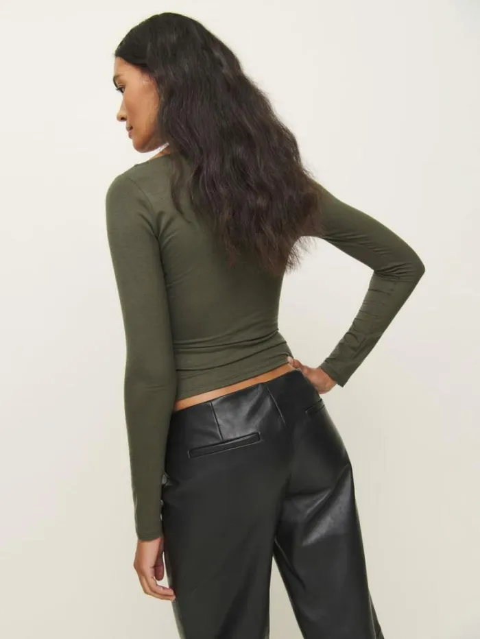 The Reformation Wiley Knit Top Pine Tree 8211 Clothing