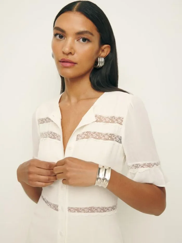 The Reformation Woodson Dress Ivory 8211 Clothing