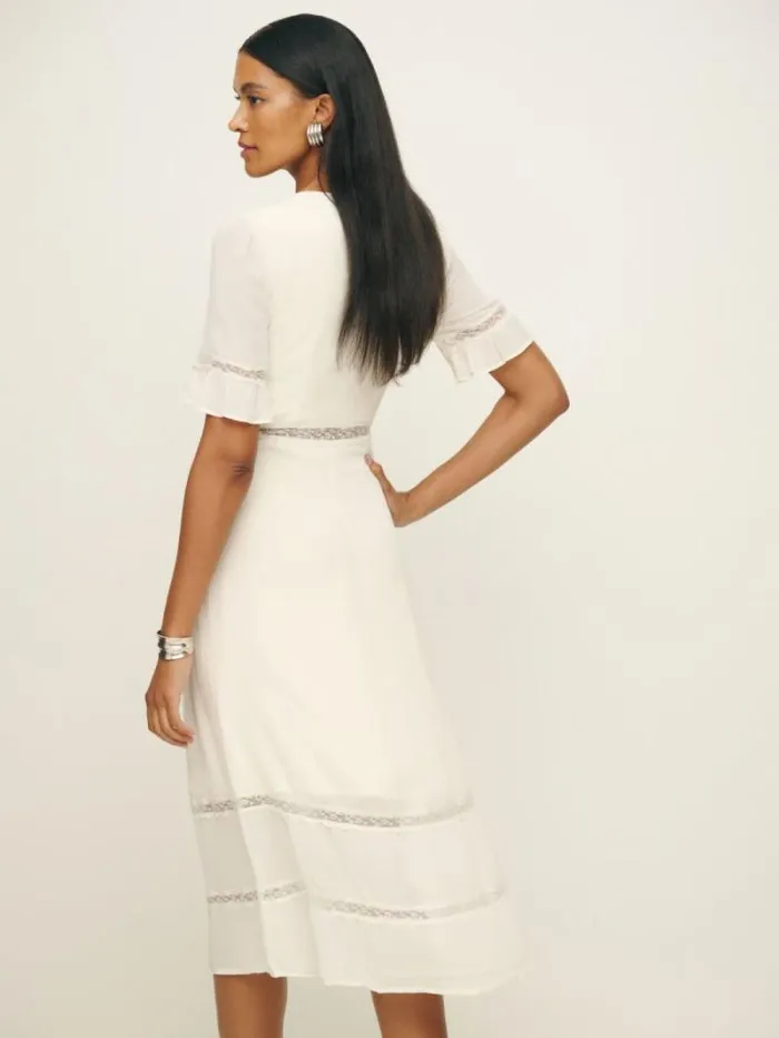 The Reformation Woodson Dress Ivory 8211 Clothing