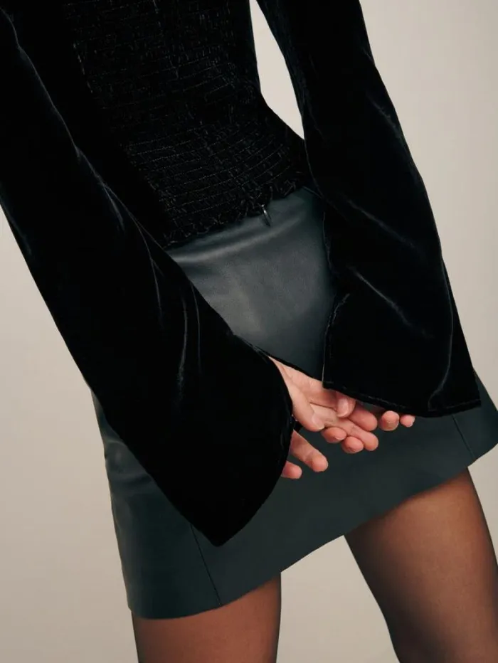 The Reformation Wyatt Velvet Top Black 8211 Clothing