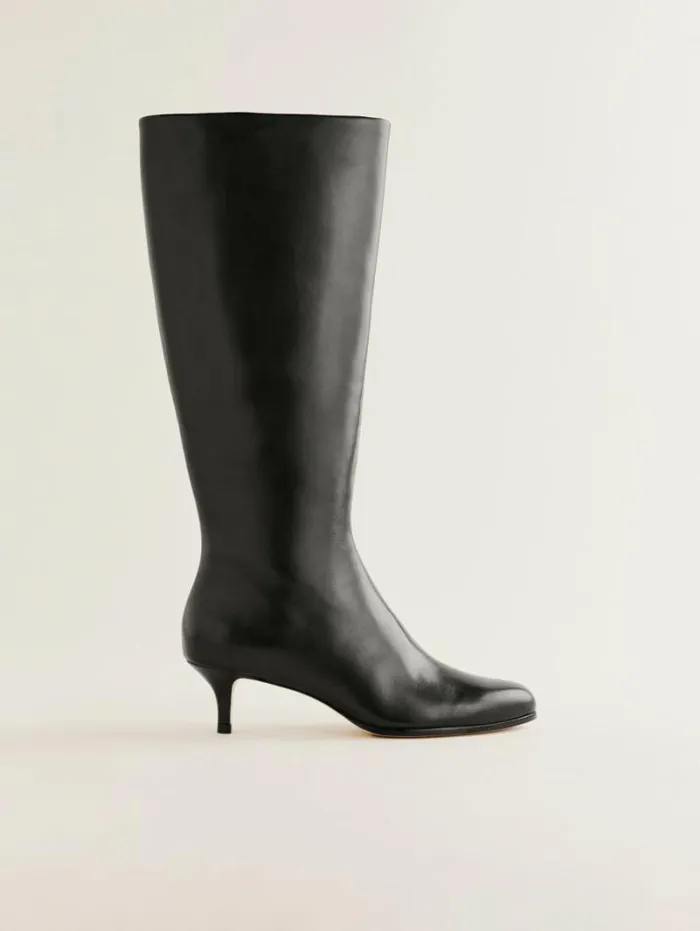 The Reformation Xandra Knee Boot Black Leather 8211 Shoes