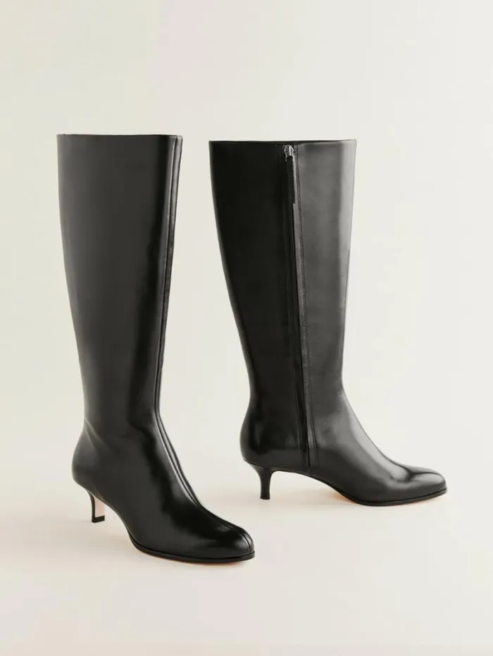 The Reformation Xandra Knee Boot Black Leather 8211 Shoes