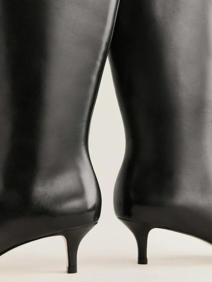 The Reformation Xandra Knee Boot Black Leather 8211 Shoes