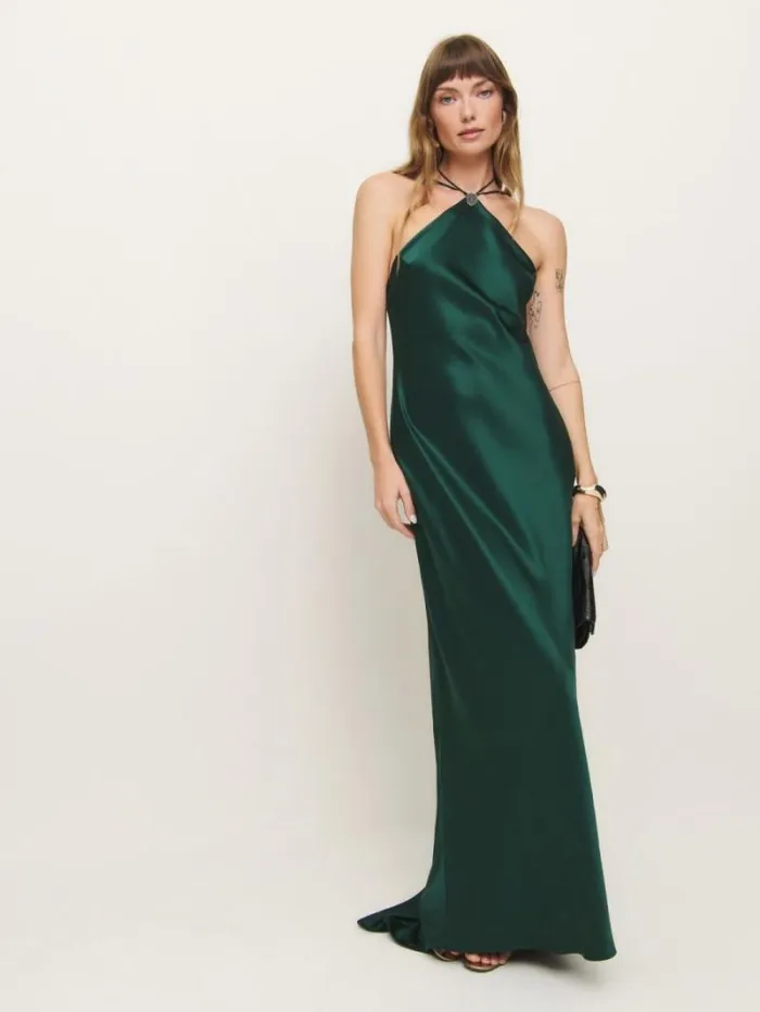 The Reformation Zinna Dress Forest 8211 Weddings