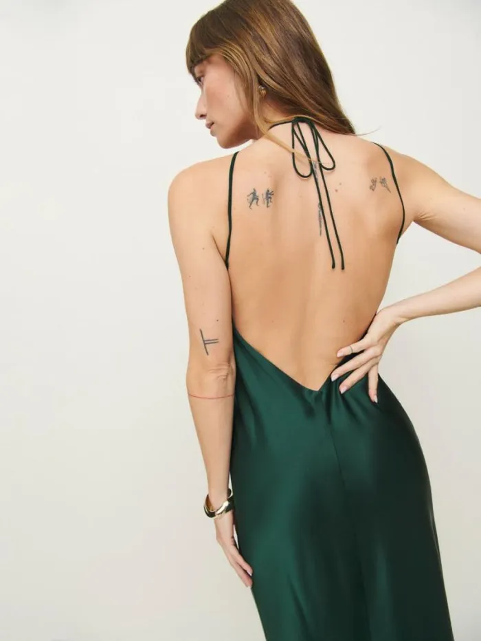The Reformation Zinna Dress Forest 8211 Weddings