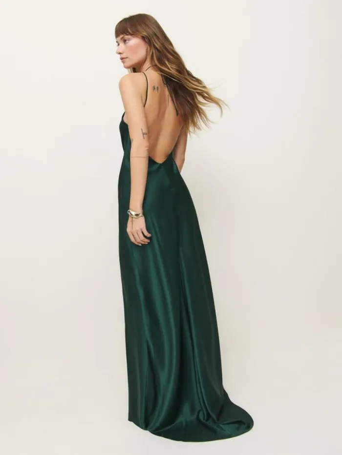The Reformation Zinna Dress Forest 8211 Weddings