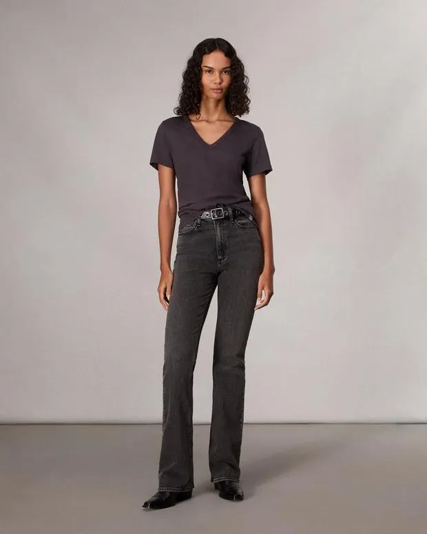 The Slub VNeck Tee GreystoneKhakiSalute Women TShirts rag and bone