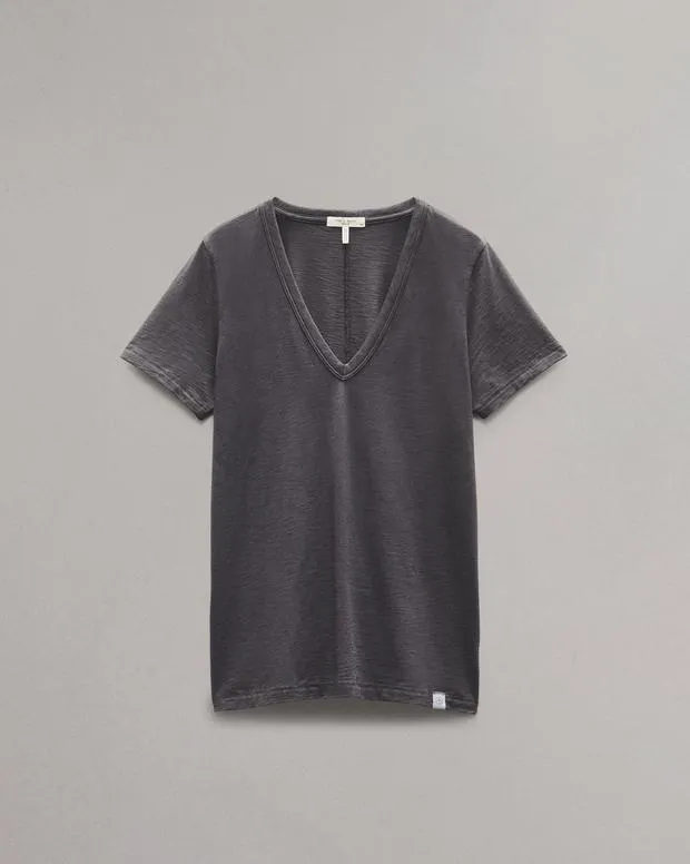 The Slub VNeck Tee GreystoneKhakiSalute Women TShirts rag and bone