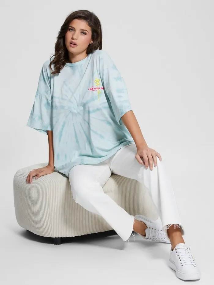 This Planet Oversized Lounge Tee Vintage Sky Multi Women Tops GUESS