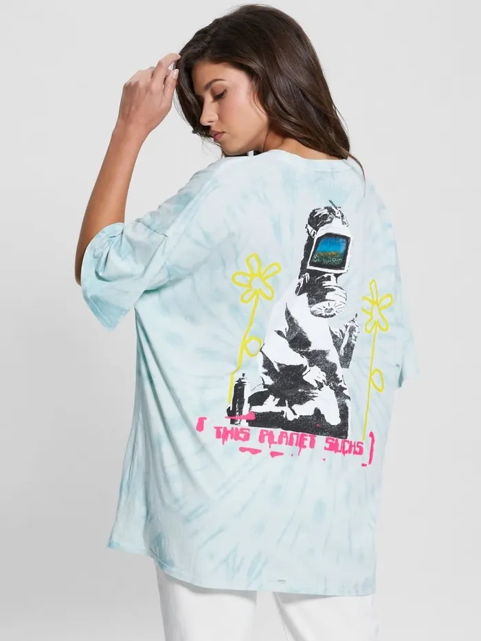 This Planet Oversized Lounge Tee Vintage Sky Multi Women Tops GUESS This Planet Oversized Lounge Tee Vintage Sky Multi Women Tops GUESS