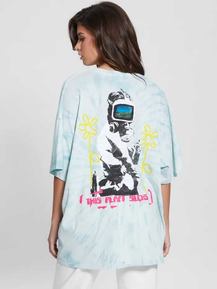 This Planet Oversized Lounge Tee Vintage Sky Multi Women Tops GUESS This Planet Oversized Lounge Tee Vintage Sky Multi Women Tops GUESS