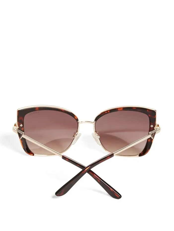Tinted CatEye Sunglasses Dark HavanaGradient Brn Sunglasses GUESS Women