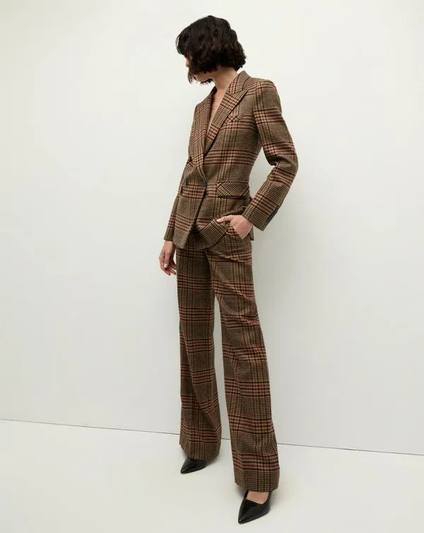 Tonelli Plaid Pant Camelandblack Women Veronica Beard Pants Tonelli Plaid Pant Camelandblack Women Veronica Beard Pants