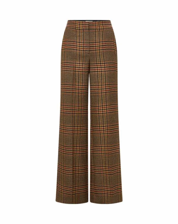 Tonelli Plaid Pant Camelandblack Women Veronica Beard Pants Tonelli Plaid Pant Camelandblack Women Veronica Beard Pants