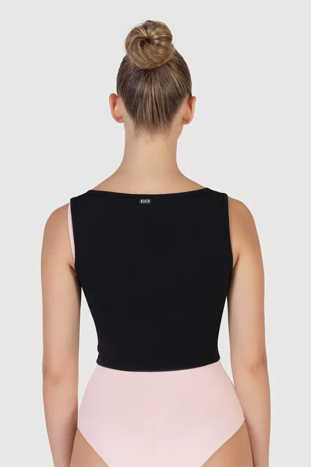 Tops Adult Ladies Nessa Soft Cropped Tank Black Bloch Tops Adult Ladies Nessa Soft Cropped Tank Black Bloch