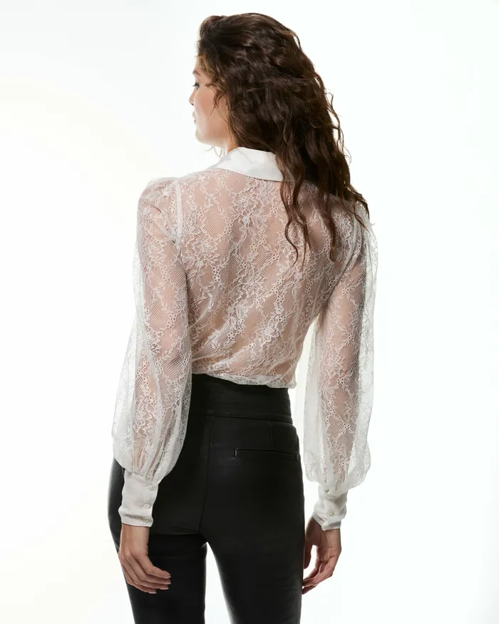 Tops and Blouses Women PAIGE 20th Anniversary Capsule Mindel Blouse 8211 Blanc De Blanc