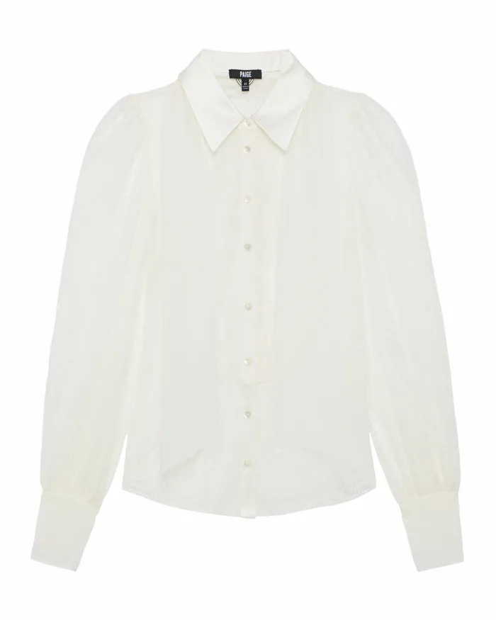 Tops and Blouses Women PAIGE 20th Anniversary Capsule Mindel Blouse 8211 Blanc De Blanc