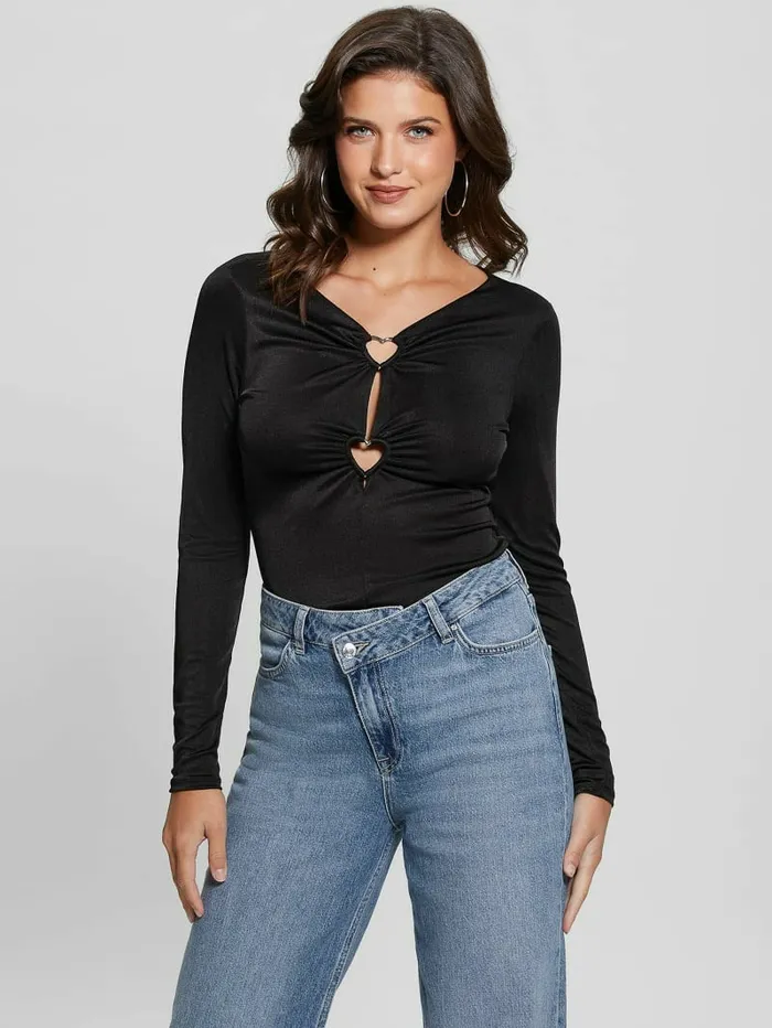 Tops GUESS Women Allura Bodysuit Black Tops GUESS Women Allura Bodysuit Black