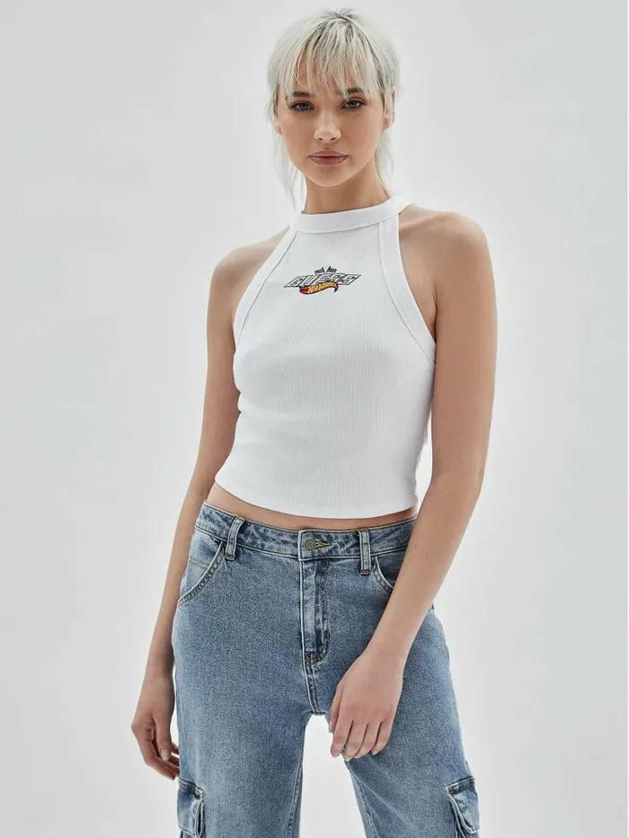 Tops GUESS Women GUESS Originals x Hot Wheels Logo Tank Pure White