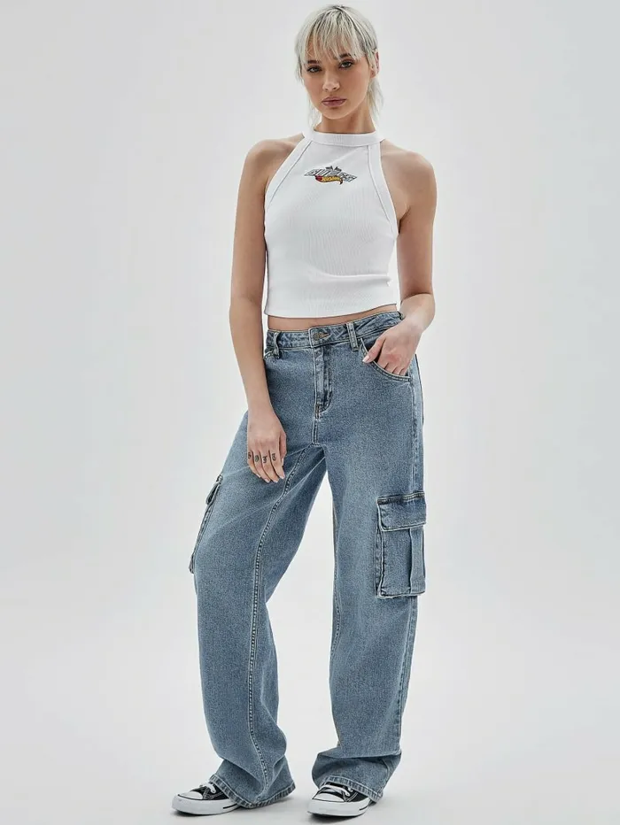 Tops GUESS Women GUESS Originals x Hot Wheels Logo Tank Pure White Tops GUESS Women GUESS Originals x Hot Wheels Logo Tank Pure White