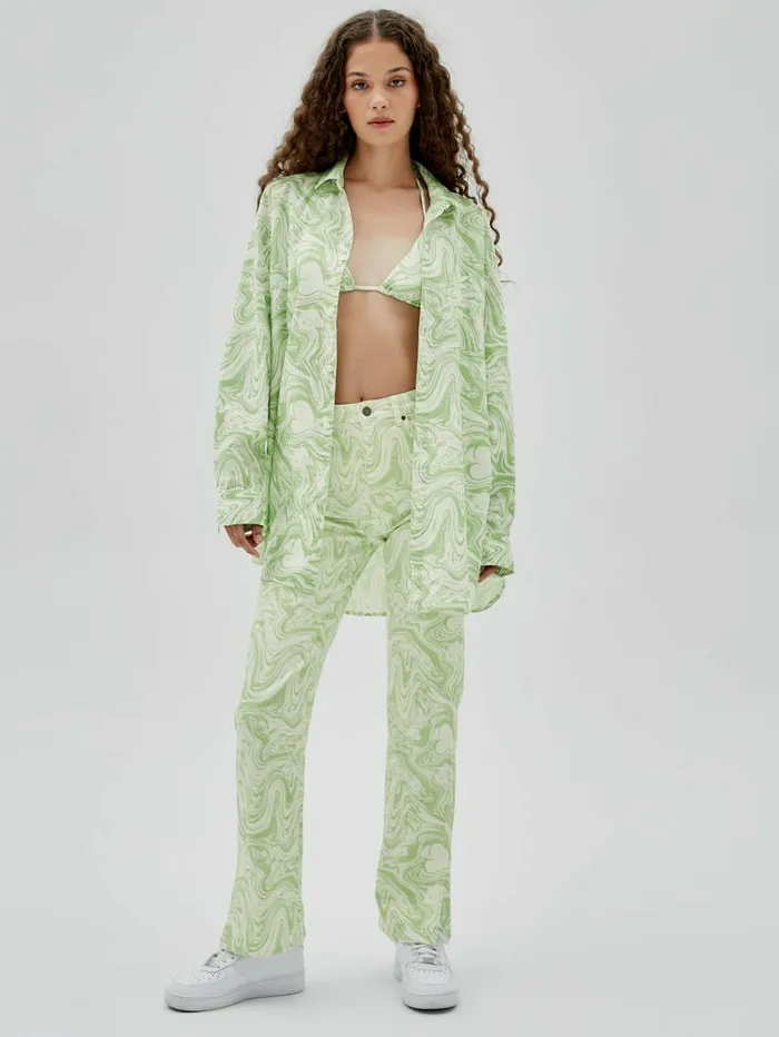 Tops GUESS Women GUESS Originals x J Balvin AOP Shirt Green Spring Multi