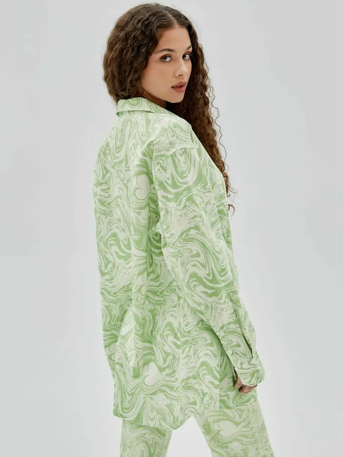 Tops GUESS Women GUESS Originals x J Balvin AOP Shirt Green Spring Multi