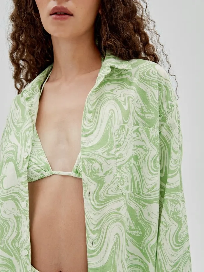 Tops GUESS Women GUESS Originals x J Balvin AOP Shirt Green Spring Multi