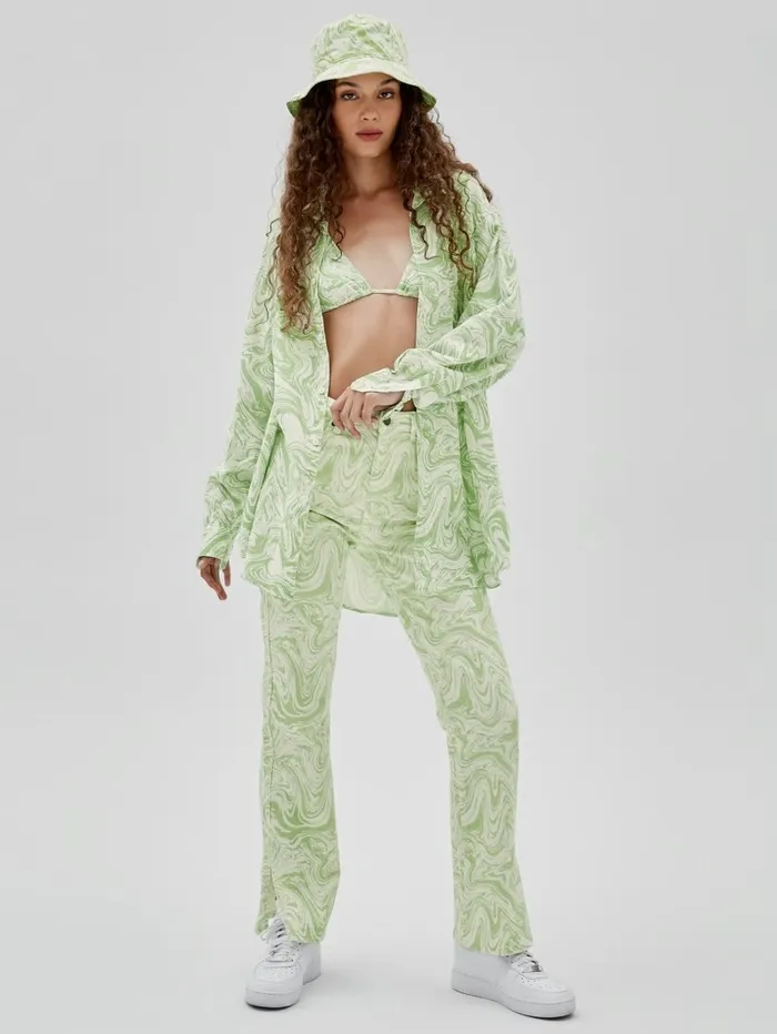 Tops GUESS Women GUESS Originals x J Balvin AOP Shirt Green Spring Multi
